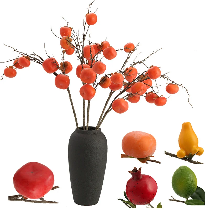 Hot-selling New Products Wedding Photography Props Home Decor Ornamental Flower Persimmon Artificial Fruit Tree Vines Room | Дом и сад