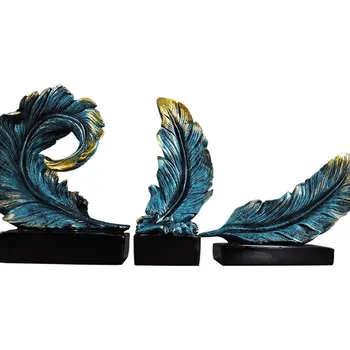 

NORDIC CREATIVE RESIN GOLDEN FEATHER FIGURINE HOME DECOR GINKGO BILOBA LEAF RESIN CRAFT GIFT DESKTOP DECORATION OFFICE R1507