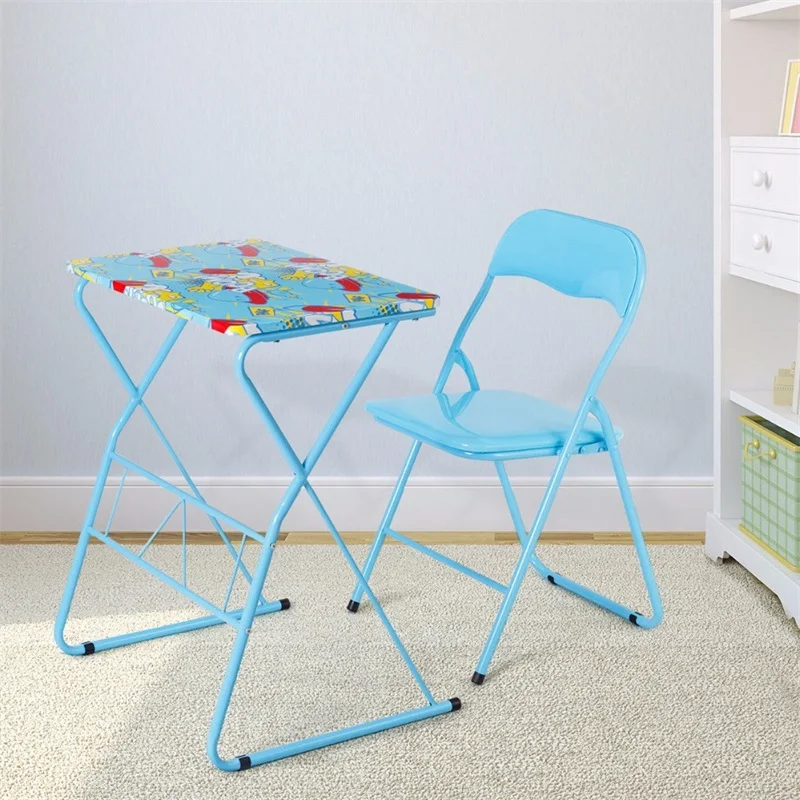 Home School Kids Study Writing Folding Table Chair Set Blue Painting Children Furniture Sets HW58953 Home School Kids Study Writing Folding Table Chair Set Blue Painting Children Furniture Sets HW58953