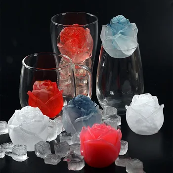 

Ice Cube Form Silicone Rose Shape Icecream Mold 3D Big Freezer Ice Cream Ball Maker Reusable Whiskey Cocktail Mould Bar Tools