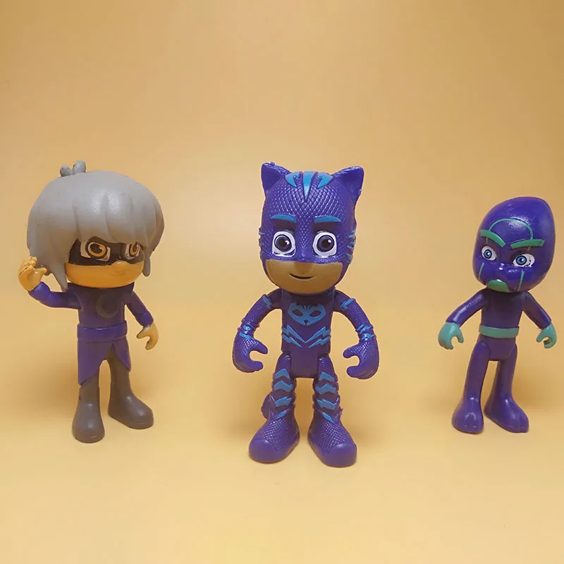 6 шт. Pj Masks Мультяшные персонажи фигурки аниме игрушки для детей подарок на день рождения игрушки