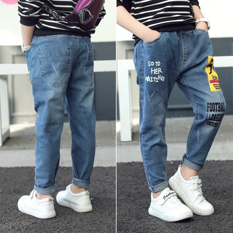 

Childrenswear BOY'S Denim Trousers Spring And Autumn Spring Clothing Casual Pants Baby Slim Fit Trousers Children Big Boy Pants
