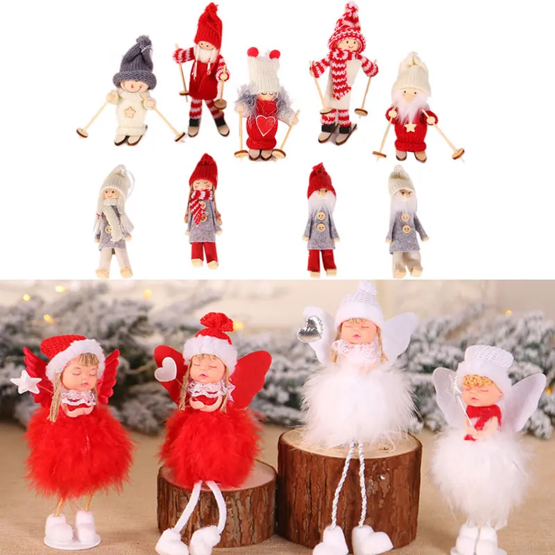 Ангел Снеговик Тряпичные куклы Санта дома украшения с Рождеством висячие украшения Новогодний День рождения Дети милые игрушки