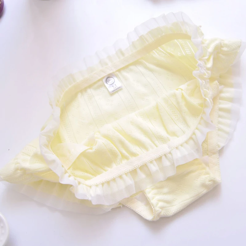 high waisted cheeky underwear Cotton Ruffle Cute Lovely Sweety Girl Panties Bow Japanese Princess Style High Elasticity Breathable Sexy Women Underwear Breifs wirarpa