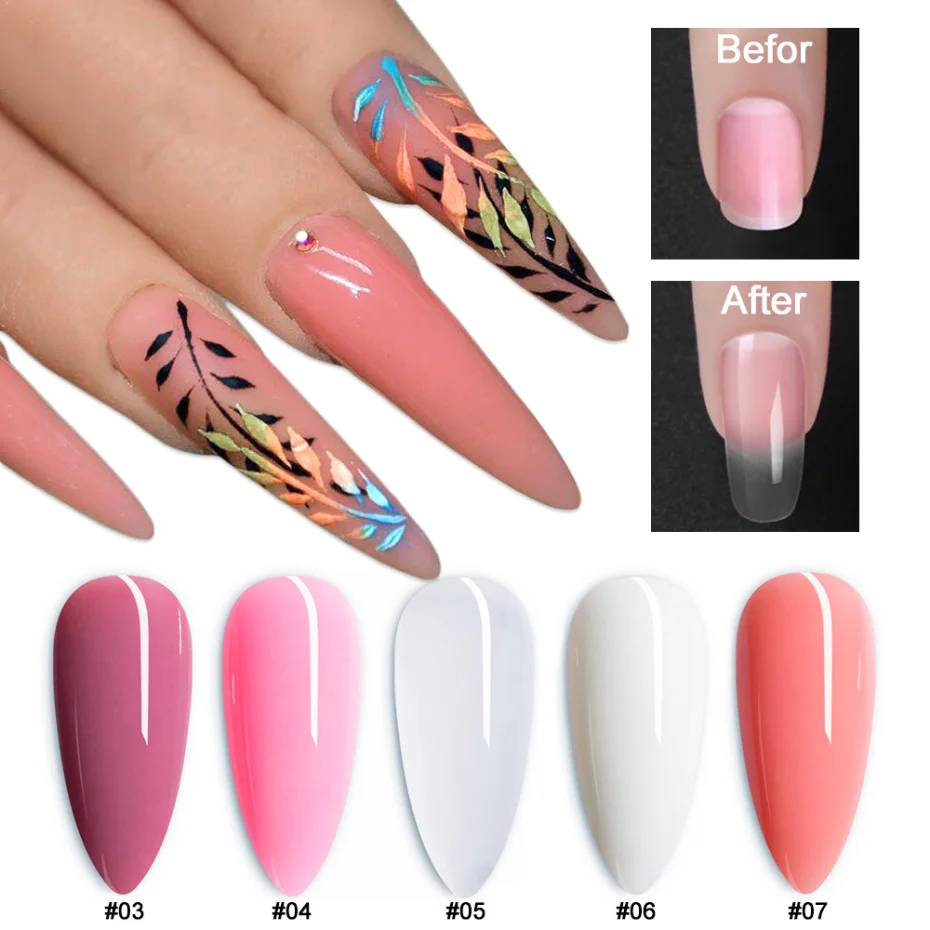 5 個ネイルエクステンションジェルセットクリアアクリルジェルネイルのヒントブラシ速乾性ビルダージェルポリッシュ指拡張ツールキットnf1791 ネイルジェル Aliexpress