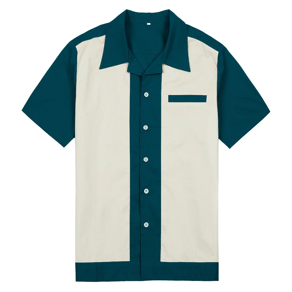 Bowling Shirt Charlie Harper Shirt 50s Rockabilly Vertical Striped Shirts  For Men Button-Down Cotton Short Sleeve Vintage Dress _ - AliExpress Mobile