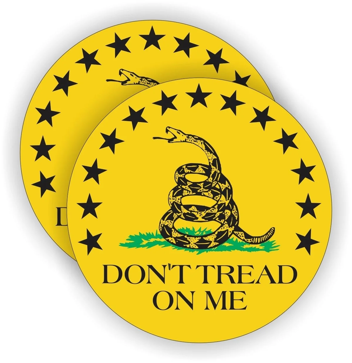 For 2x Gadsden Flag Don't Tread On Me Round 2" Hard Hat Stickers Decal Label Tool Lunch Box / Helmet Marines USA | Игрушки и