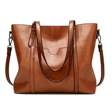 Women PU Leather Shoulder Crossbody Bag Large Capacity Shopping Messenger Handbag Ladies Classic Retro Tote Handbag