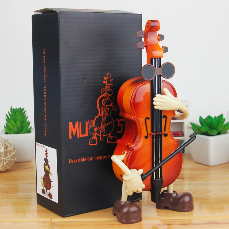 

New swing cello music box young man music box manual clockwork music box home desktop decoration 10.0*6.0*21.0 cm