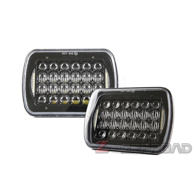 2 шт. квадратный 5x7 дюймов LED черный грузовик DRL фары с Hi/Lo луч DOT SAE EMARK для Jeep Cherokee XJ |