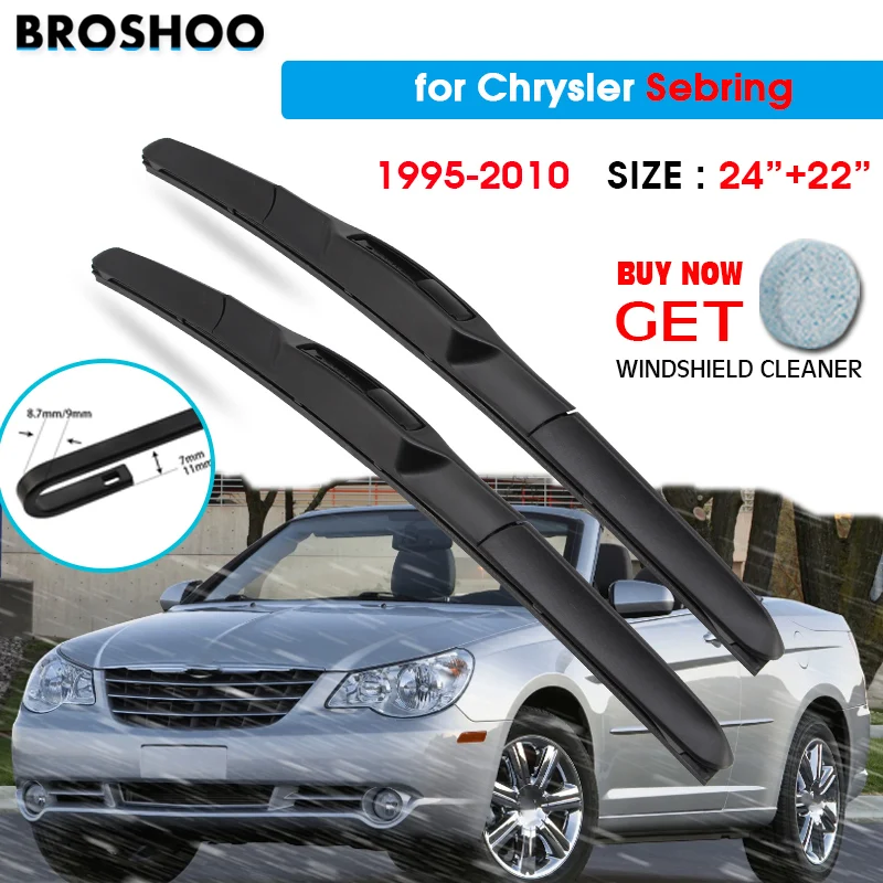 

Щетка стеклоочистителя автомобиля для Chrysler Sebring 24 "+ 22" 1995-2010 Авто дворники для лобового стекла мытье окна подходит U Hook Arms