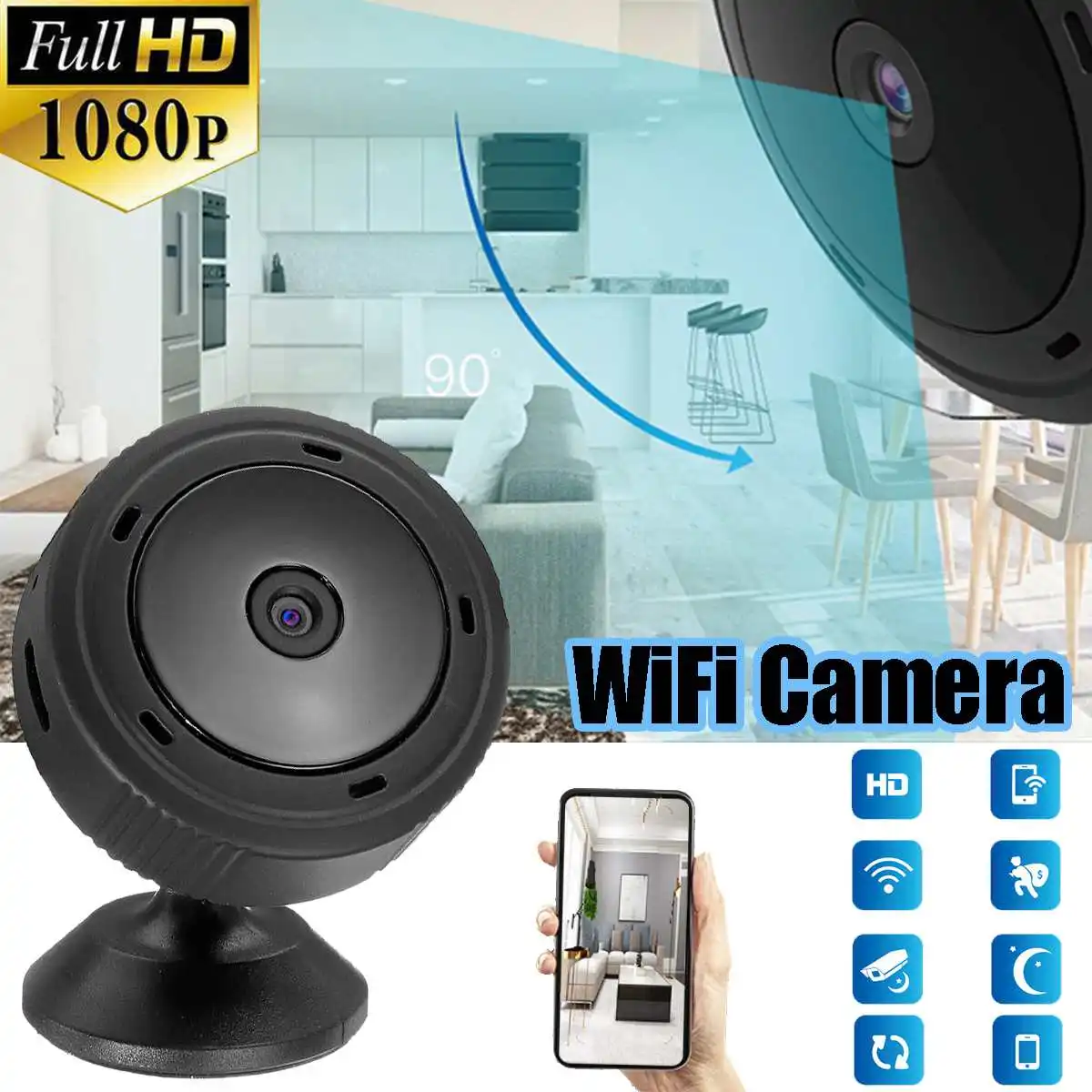 Usb зарядка HD ночного видения 1080P мини-камера может быть подключена к wifi безопасности DVR сетевой мониторинг семья Детская безопасность