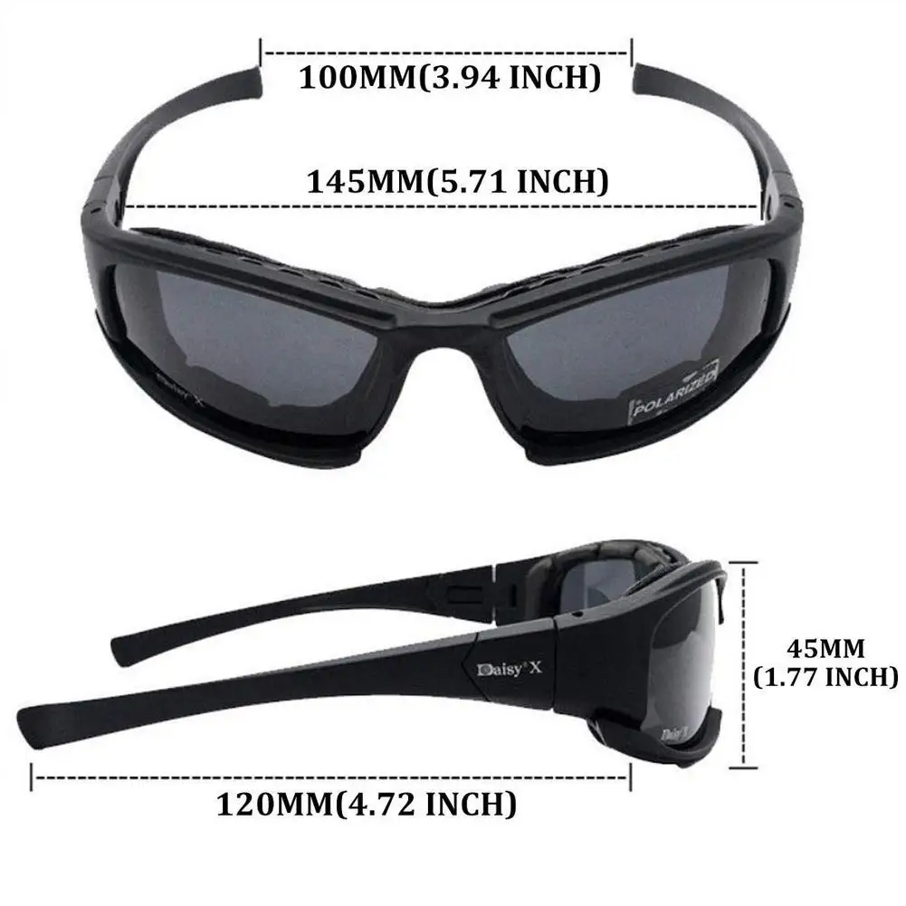 Tactical Sunglasses UV400 Protection Military Goggles Hunting, Shooting, Airsoft Outdoor Activities Eyewear 4 Lenses
