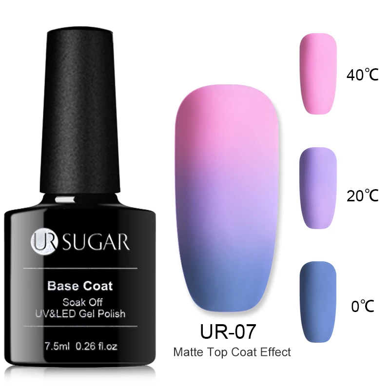 7 Ur Sugar, 7,5 мл, матовый термогель, меняющий температуру, УФ-гель, лак, матовый эффект, отмачивается, УФ светодиодный Гель-лак для маникюра, сделай сам - Цвет: 7