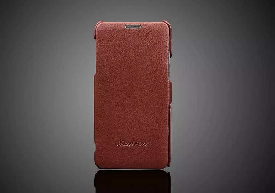 Чехол-книжка из 100% натуральной кожи для Samsung Galaxy Note 5 с зернистой текстурой