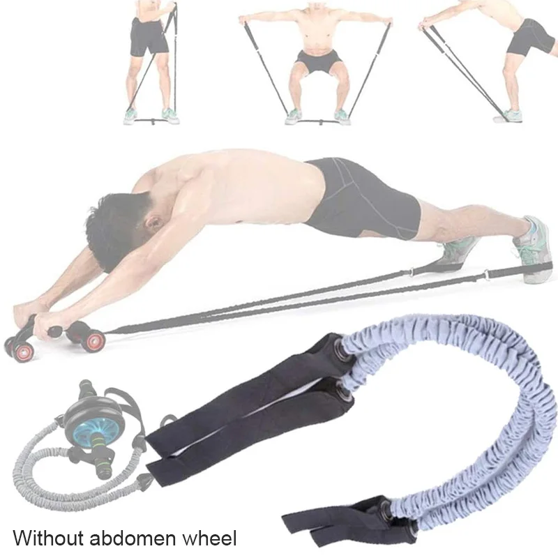 

2PCS fitness Rope Equipment Waist abdomen Slimming Training Resistance Band Exercise Elastic Pull Ropes without Ab Rolle