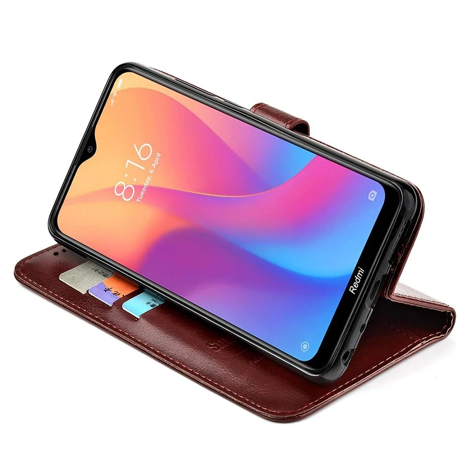 Кожаный чехол-книжка в стиле ретро для Xiaomi Redmi 8A, чехол для Redmi 8A, 8 A, чехол-книжка для Redmi 8A, чехол-кошелек с подставкой для карт и магнитной застежкой