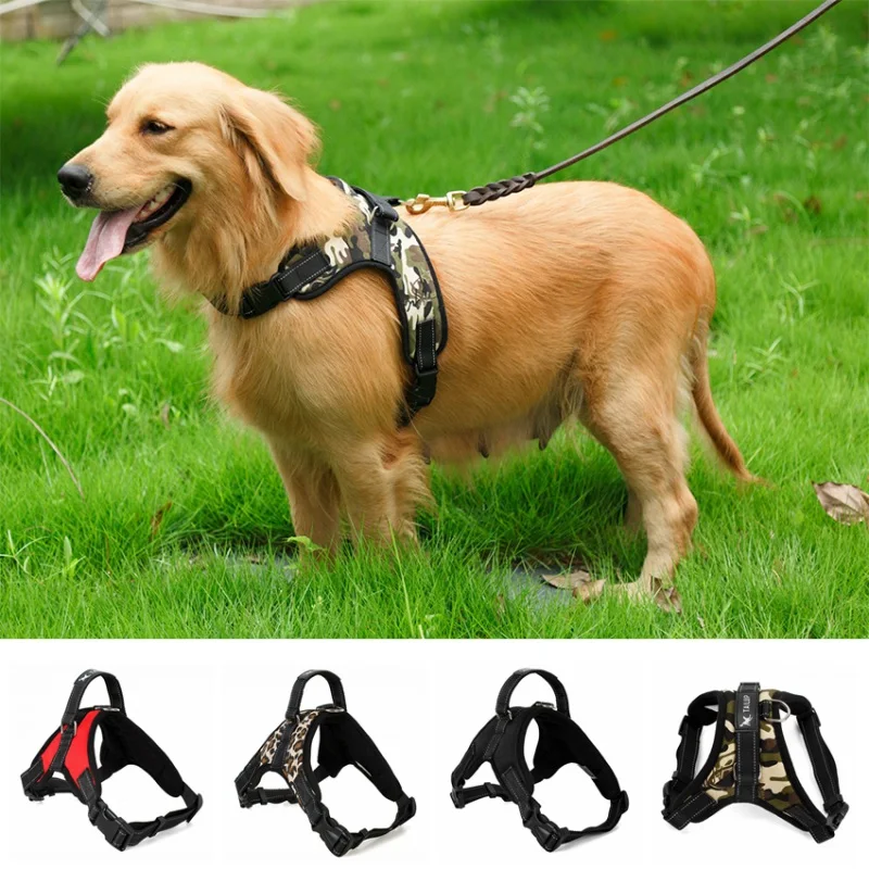 

Dog Soft Adjustable Harness Pet Large Dog Walk Out Harness Vest Collar Hand Strap for Small Medium Large Dogs Dropship