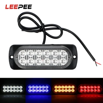 

LEEPEE LED Warning Light 18W 12 LED Auto Accessories Car Lights Assembly Car Truck Emergency Side Strobe Signal Lamp Car-styling