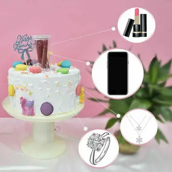 

Newest 9 / 11 inch Single Layer Birthday Surprise Cake Stand Popping Cake Stand 2 in 1 Happy Birthday Trigger Cake Holder