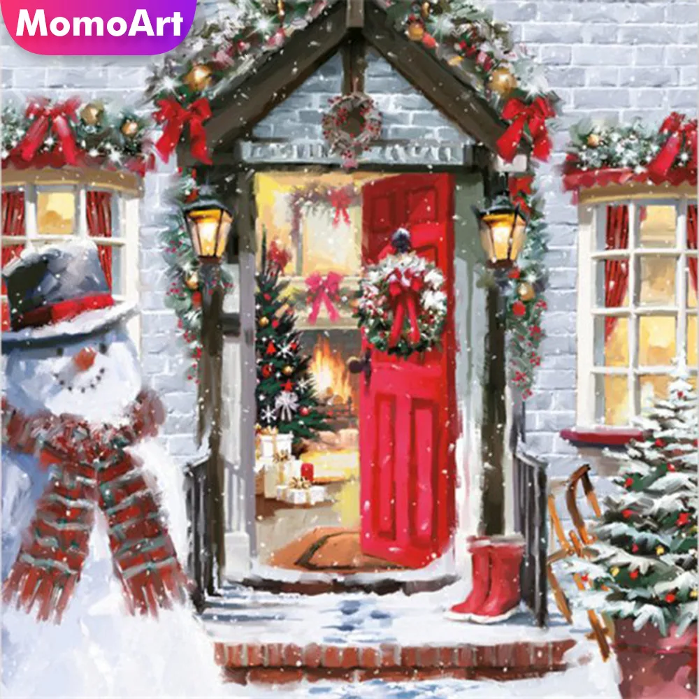 

MomoArt 5D Full Drill Square Damond Painting Cartoon Diamond Embroidery Snowman Cross Stitch Christmas Decorations For Home