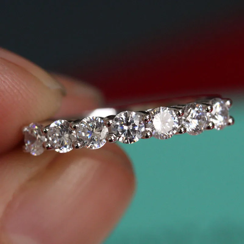 Choucong кольцо Вечность, AAAAA, cz камень, 925 пробы, серебро, простое обручальное кольцо, кольца для женщин, вечерние ювелирные изделия