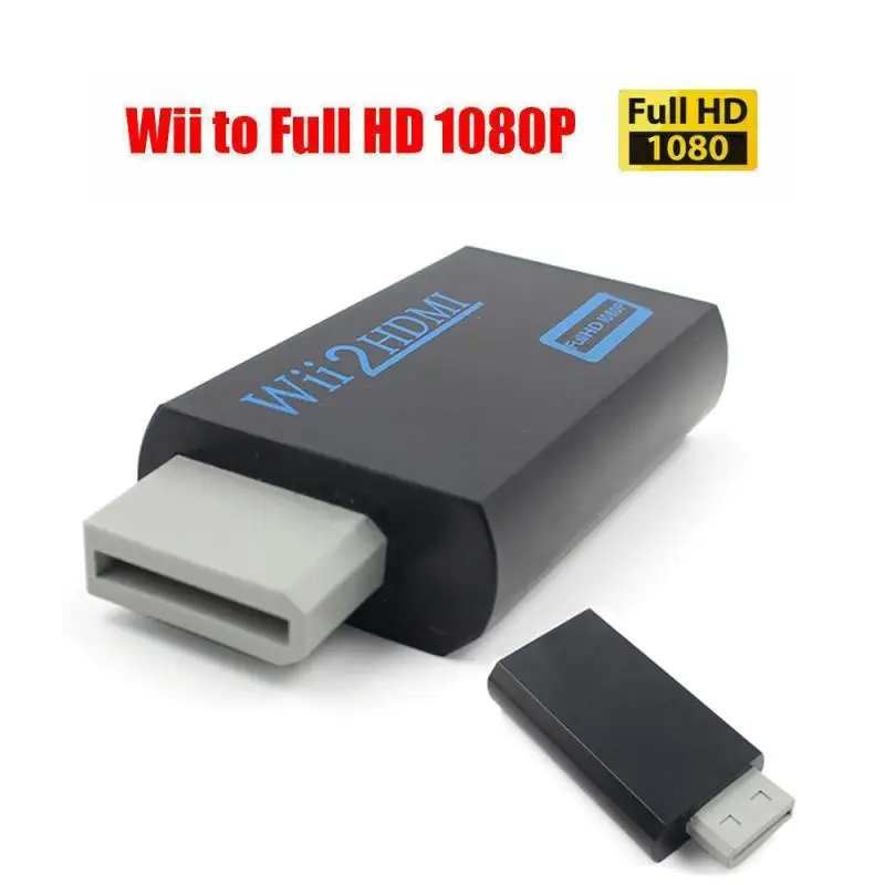 Hd 720p 1080p para hdtv monitor de computador wii2 para wii para hdmi-compatível conversor adaptador 3.5mm aux saída de vídeo de áudio
