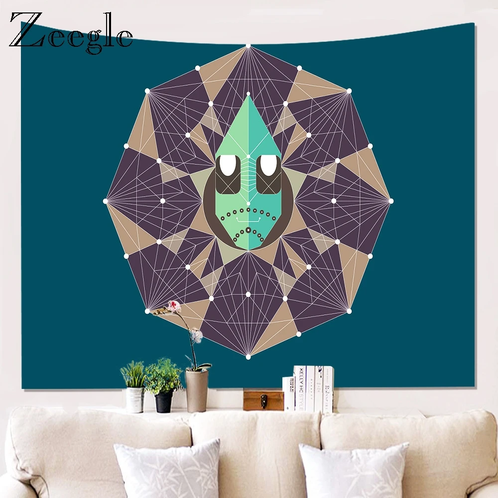 Zeegle Creative Tapestry Wall Hanging Kitchen Tablecloth Carpet Polyester Beach Blanket Bedroom Account Bedroom Decor Tapestry