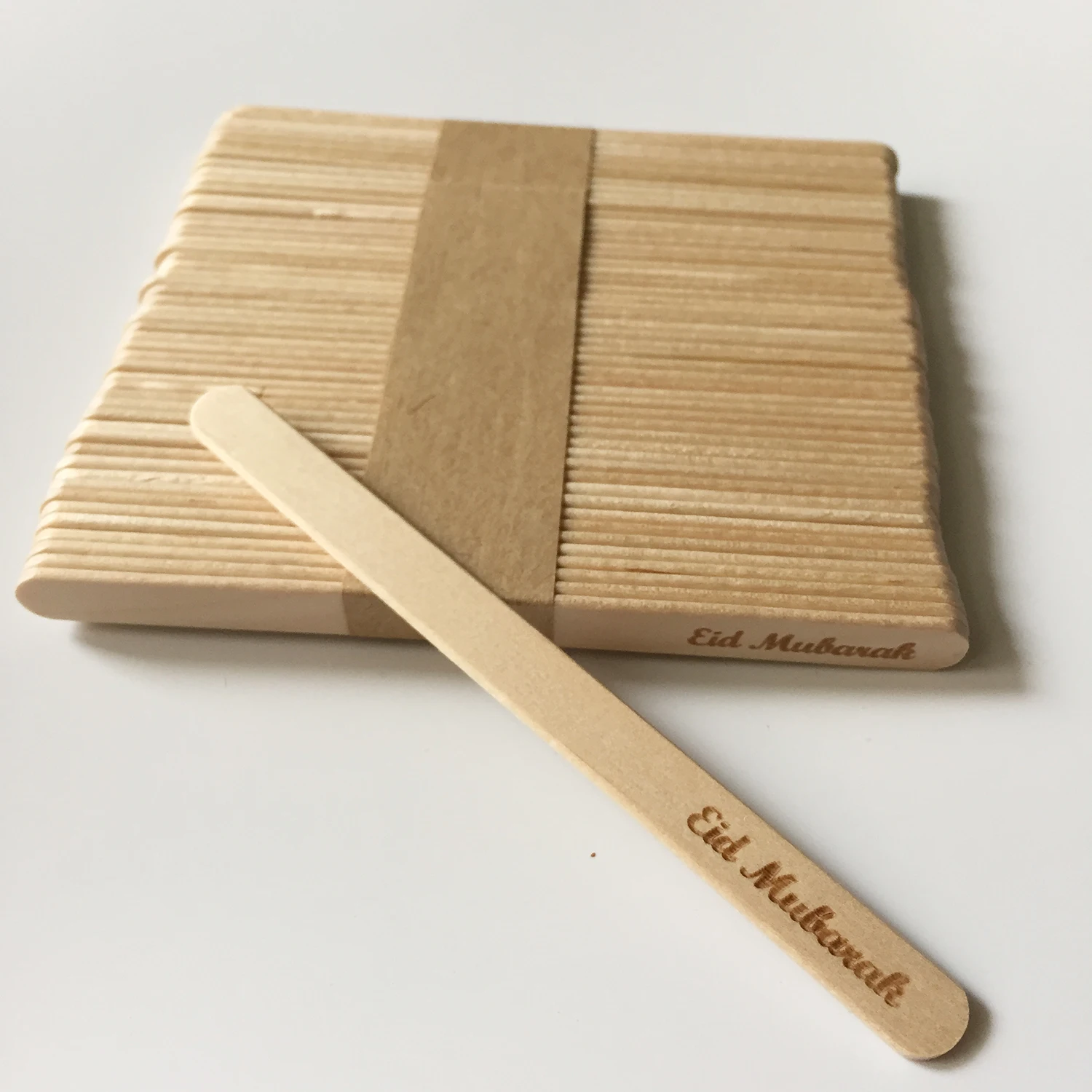 50pcs disposal lollipop sticks ice cream sticks Personalized Lollipop Sticks Eid Mubarak Wood Ice Cream Stick for Silicone Mold Party Event Cakesicle Popsicle Stick