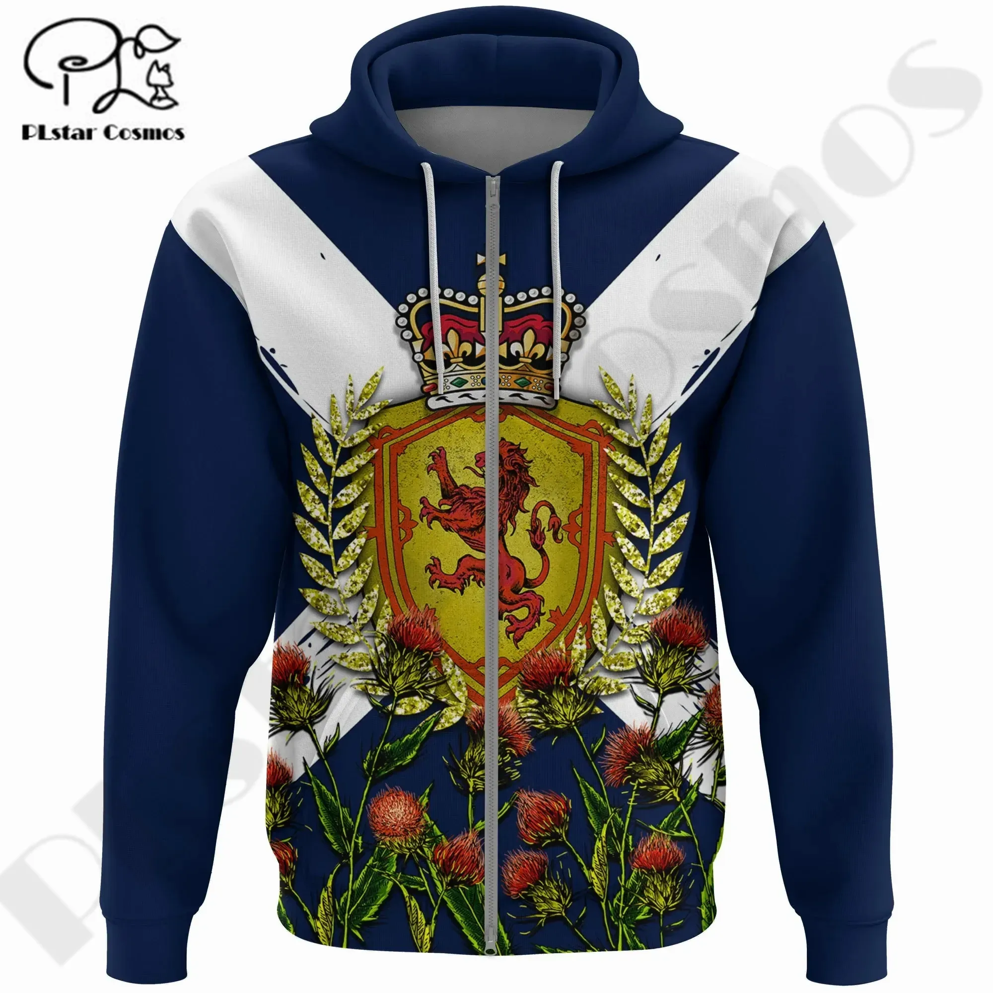 PLstar Cosmos 3DPrinted Newest Scotland Rampant Lion and Thistle Unique Unisex Streetwear Harajuku Hoodies/Sweatshirt/Zip B-3