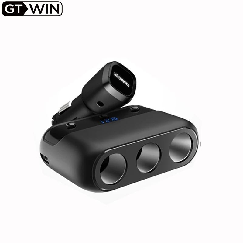 GTWIN Dual Type-C USB Car Cigarette Lighter Socket Splitter Plug 3.1A Charger Power Adapter 120W Detection For Phone DVR GPS | Мобильные
