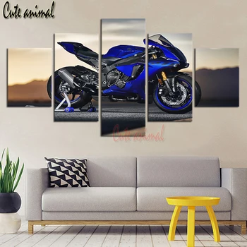 

5 Pieces Motorcycle diamond painting stickers rhinestones painting full square round diamond embroidery sales Multi-Pictures