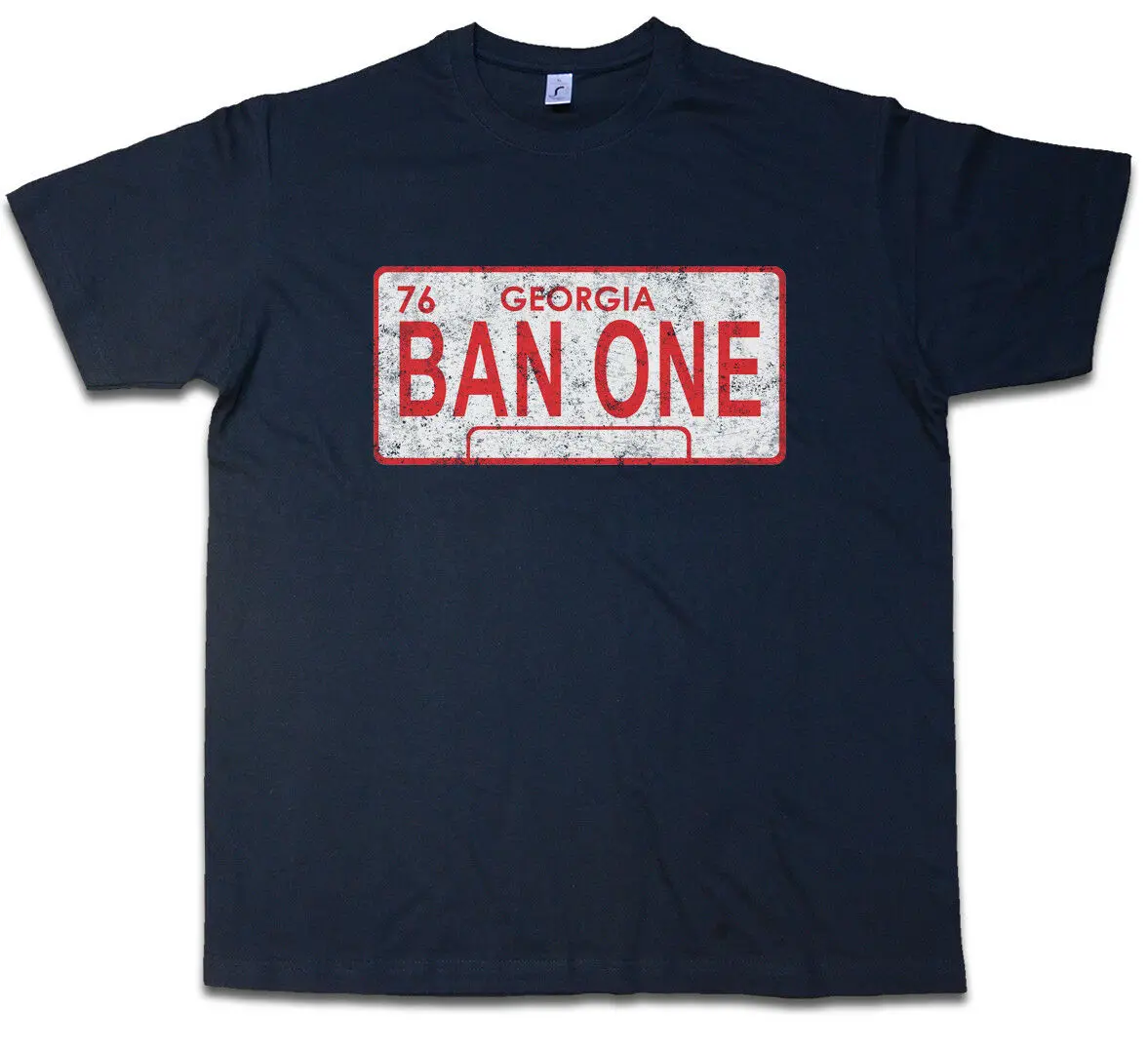 

BAN ONE SIGN LICENSE PLATE T-SHIRT Smokey and the Car Bandit Pontiac Dodge Men T Shirt Short Sleeve Round Neck