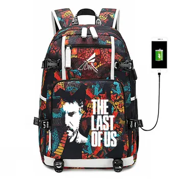 

Large Backpack Game The Last of Us 2 USB Charging Bag for Teenager Boys Girls School Bag Laptop Mochilas Cosplay Snake Pattern