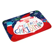 Украшение для дома нескользящий ковер Легко чистит влаговпитывающие фланелевые рождественские эластичные передние двери