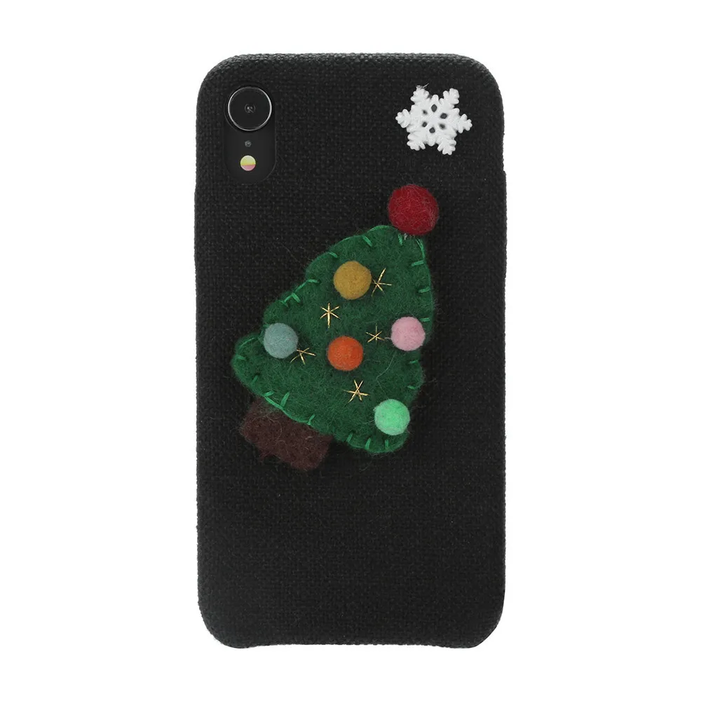 Christmas Deer Tree Cover Bumper For iphone XR 6.1 Inch Cute funny silicone back cover Non-slip and Anti-fingerprint Phone Case