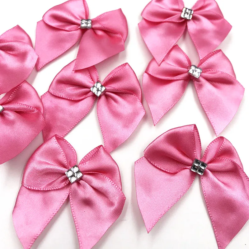 40PC Ribbon Bows Flower the Rhinestone Appliques Sewing Craft Lots Upick B227 satin ribbons,ribbon decoration,ribbon supplies