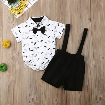 

Baby Boy Wedding Christening Formal Tuxedo Outfit Suit Romper Clothes NEWBORN