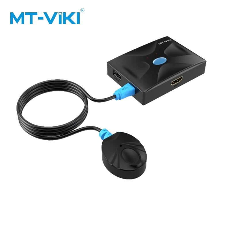 

MT-VIKI KVM switch 2 in 1 out HDMI video screen cutter multi-computer USB sharer with controller 2 port with 2 cables MT-HK02
