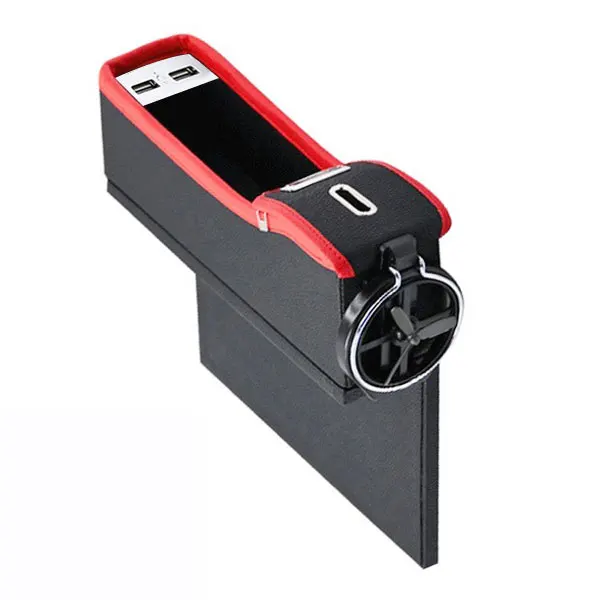 red vice driver Автомобильное кресло, зазор, карман, Torage, монета, сумка, аккуратный органайзер для хранения, кодрайвер, содержимое коробки, двойной USB с держателем для напитков - Название цвета: red vice driver