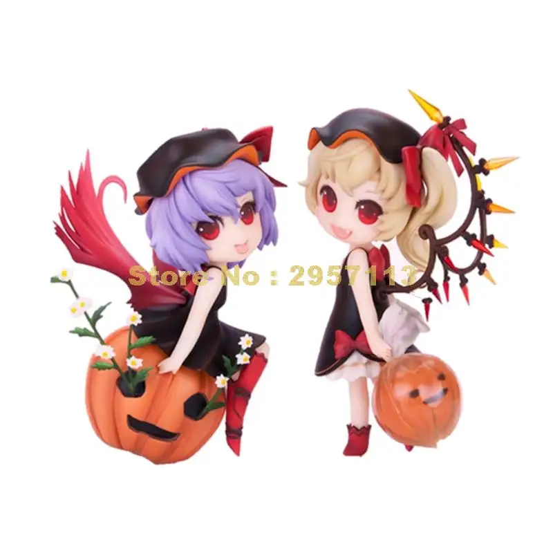 Аниме touhou project 2 шт./лот remilia scarlet &amp flandre в Хэллоуин костюм Тыква фигурку модель 12 см