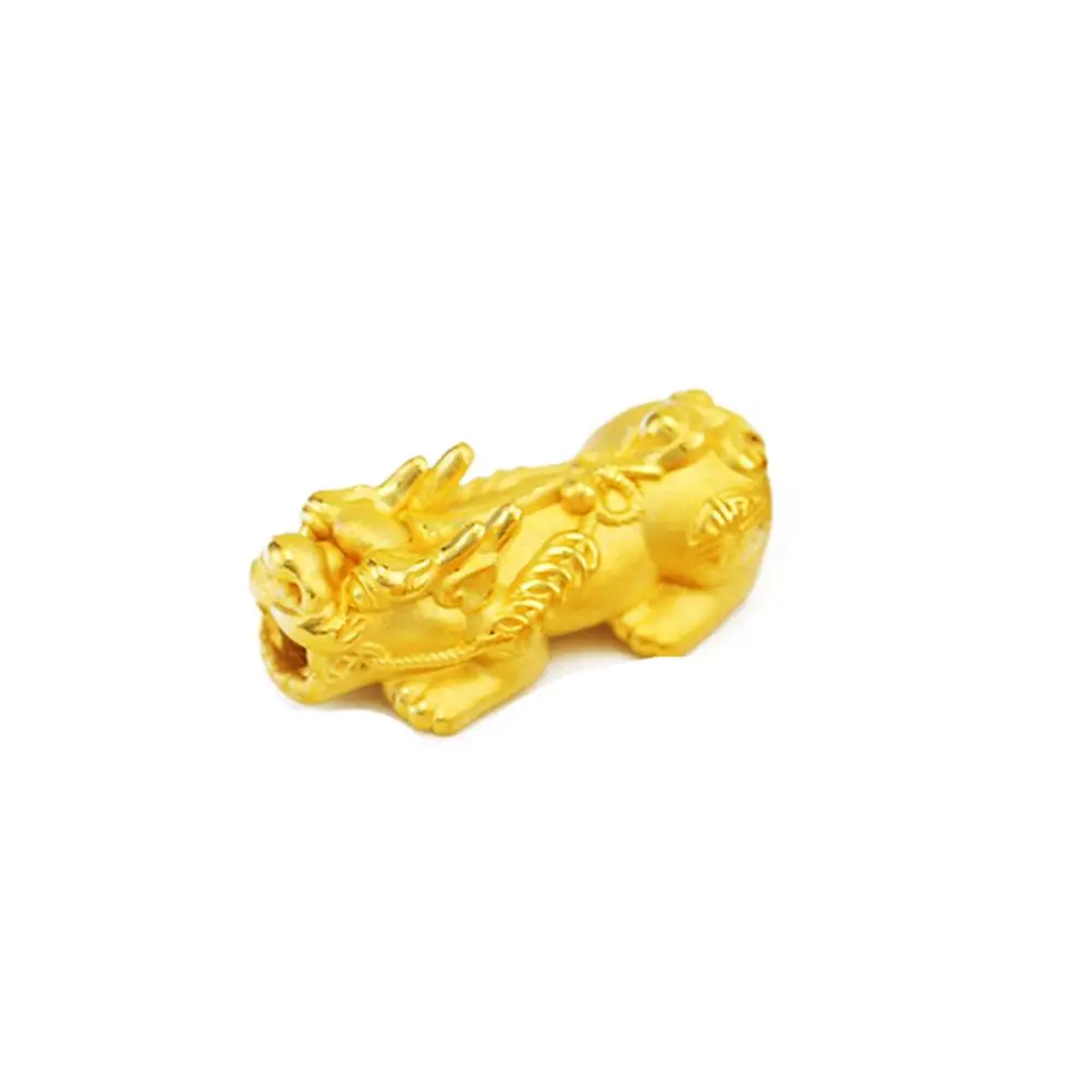 Medium 2-2.1g 1 шт. настоящий кулон из желтого золота 24 к для женщин и мужчин 3D Luck Pixiu Дизайн бисера 999 кулон из чистого золота женский подарок друг ювелирные изделия - Цвет: Medium 2-2.1g
