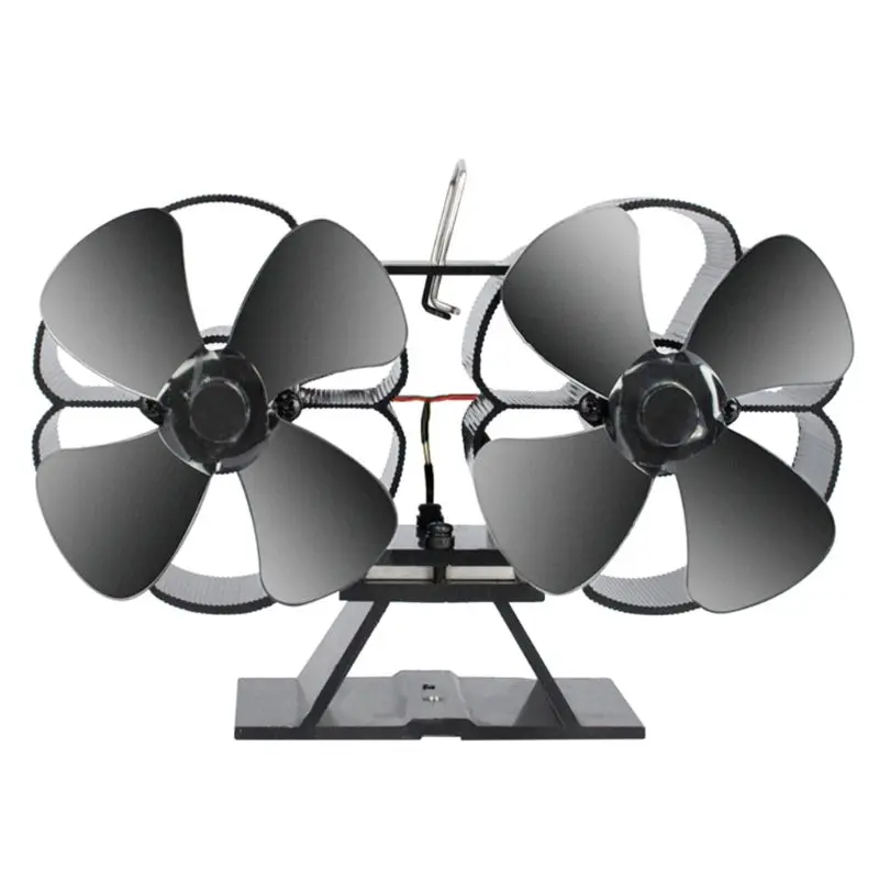 

Double Motor 8 Blades Heat Powered Stove Fireplace Eco Fan Silent Fuel Saving C90A
