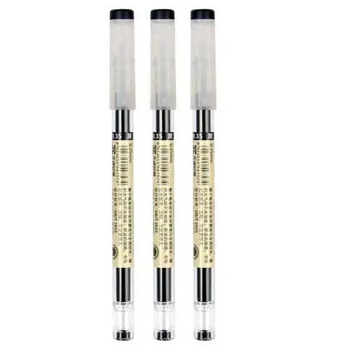 Japanese Ballpoint pen 0.35 mm Black Blue Ink Pen School Office student Exam Signature pens for Writing Stationery Supply 3 pcs black