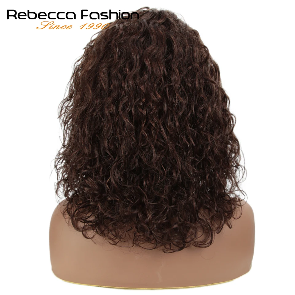 Rebecca Kinky Curly человеческие волосы парики шнурка для черных женщин L часть перуанские прямые волосы натуральные волны парик шнурка осень новая прическа