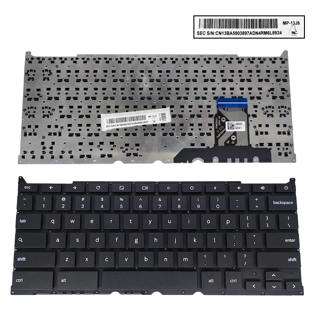 Inglês Teclado para Samsung Chromebook Xe501c13 S02us K02us Xe500c13 Mp13j8 Preto Teclados de Substituição Peças do Portátil Novo us - Imagem 4