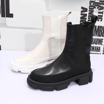 

Soft Split Leather Women Ankle Boots Motorcycle Boots Female Autumn Winter Shoes Woman Punk Motorcycle Boots 2020 Spring