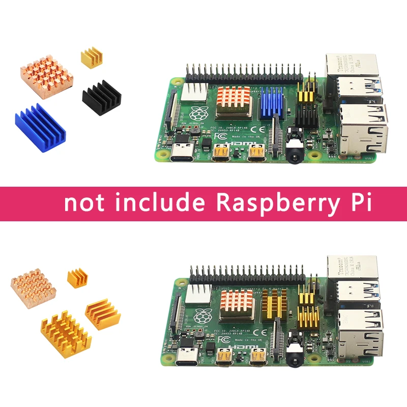 Raspberry Pi 4 Модель B радиатор алюминиевый и медный радиаторы золотой черный синий
