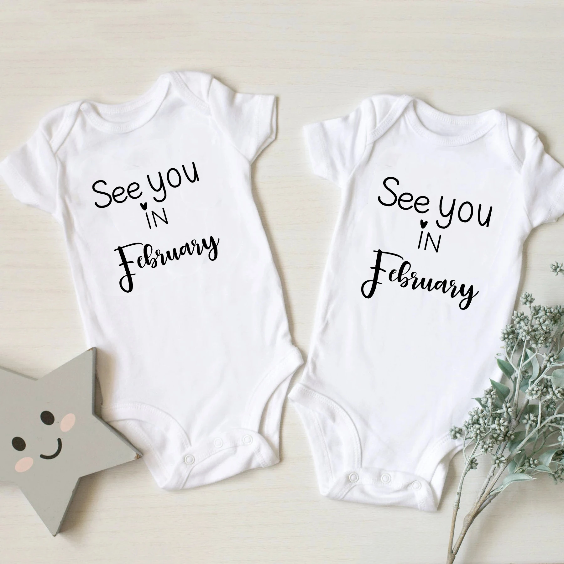 Baby Pregnancy Announcement See You In November Newborn Baby Bodysuits Cotton Short Sleeve Rompers Boys Girls Onesies 3
