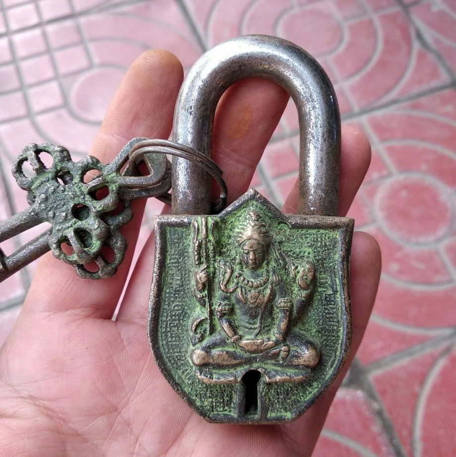 Vintage ancient Lock 2 Key Bless lar eudemon Serviceable Condition Door  Lock Bronze Rare|Party DIY Decorations| - AliExpress